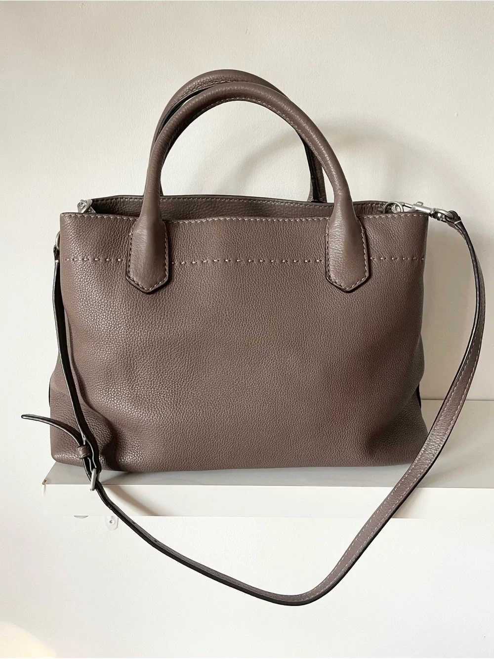 Tory Burch Taupe Brown Satchel Bag